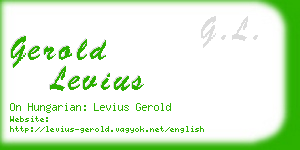 gerold levius business card